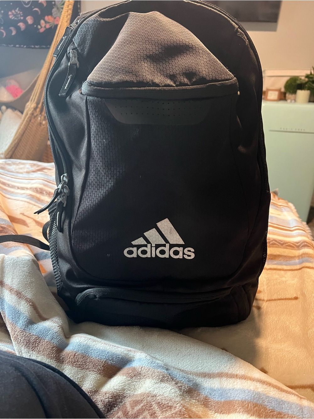 adidas Black and Gray Men's Backpack with Logo